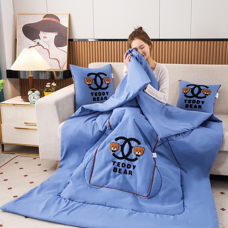 抱枕被子室两午休四季汽办车折叠用车用枕头午睡毯子二合M-230301