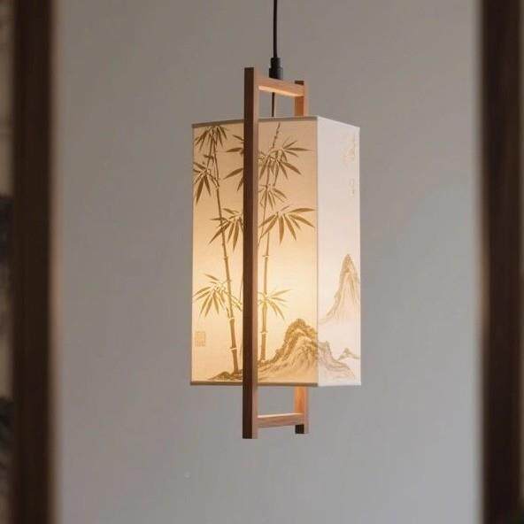 中式宋代美学玄小吊灯复古实木过走道廊关台吧床头灯具灯文艺复古