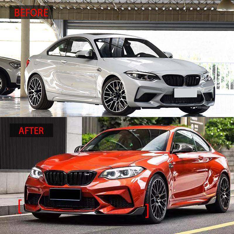 2适用2015-201款宝马铲F7前8铲M2前前唇535亮黑