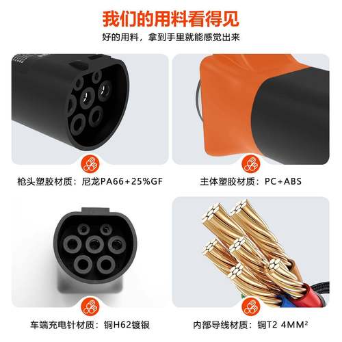 能源国GGMRBT7孔交流充电桩端取电器K7标新W220V充电枪取电转接器