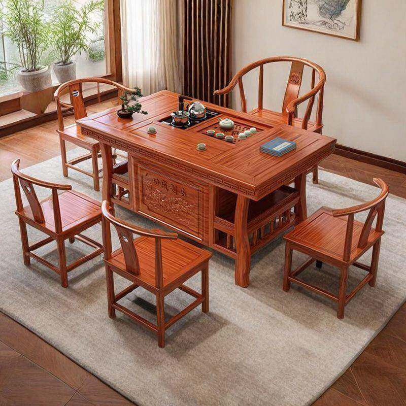 实木茶KNM桌椅组合新室中式家用办公夫功茶台阳台套装一一体整套