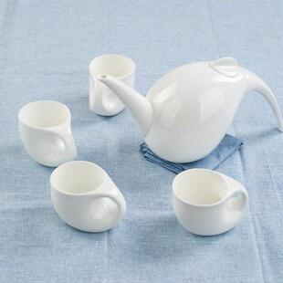 茶具约套装夫茶具家用功简中式唐山骨下骨瓷白胎午茶茶具带茶盘结