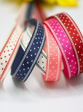 姚明织带缎带印流行点星空圆CRD罗纹刷丝带di装y礼物包25mm