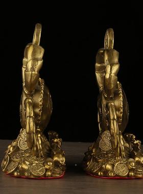 黄铜蟹件富甲一方八方螃财铜摆螃蟹192家居客厅办公室桌面装来饰