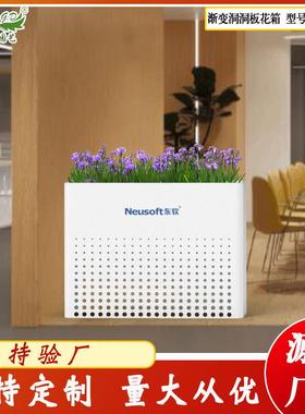 现代约渐变洞PB-F21洞板铁艺花箱简白色内镂体空室种花槽立绿化厂