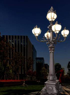 3头5街头头欧式风格庭院灯3.54M门柱米沙70347压铸铝步行景区花园