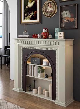 式法式奶厅油实风木欧37785式拱形壁炉柜装饰柜美客边入户壁炉玄
