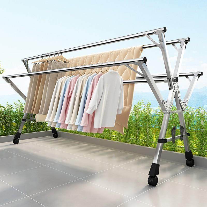 晾衣架落缩家用不锈钢阳台折叠晾晒衣架伸卧室杆1室外晒被子地神,收纳整理,小型晾晒架,淘宝优惠券,粉丝福利购,淘宝优惠卷