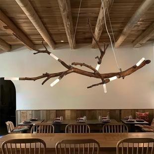 427古自然复吊灯树脂仿意枯木干装饰灯创个性树枝树杆树杈造型吊