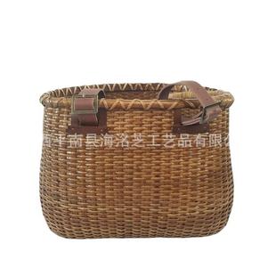 制品自藤车车头篮收纳行篮藤BM19 065编车头篮工厂直织销储物
