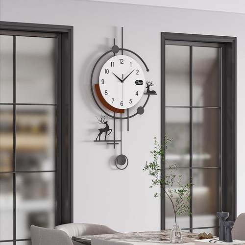 简约新Fh($px}$大款高档现代创意钟家用客厅表静音挂钟气简挂约书