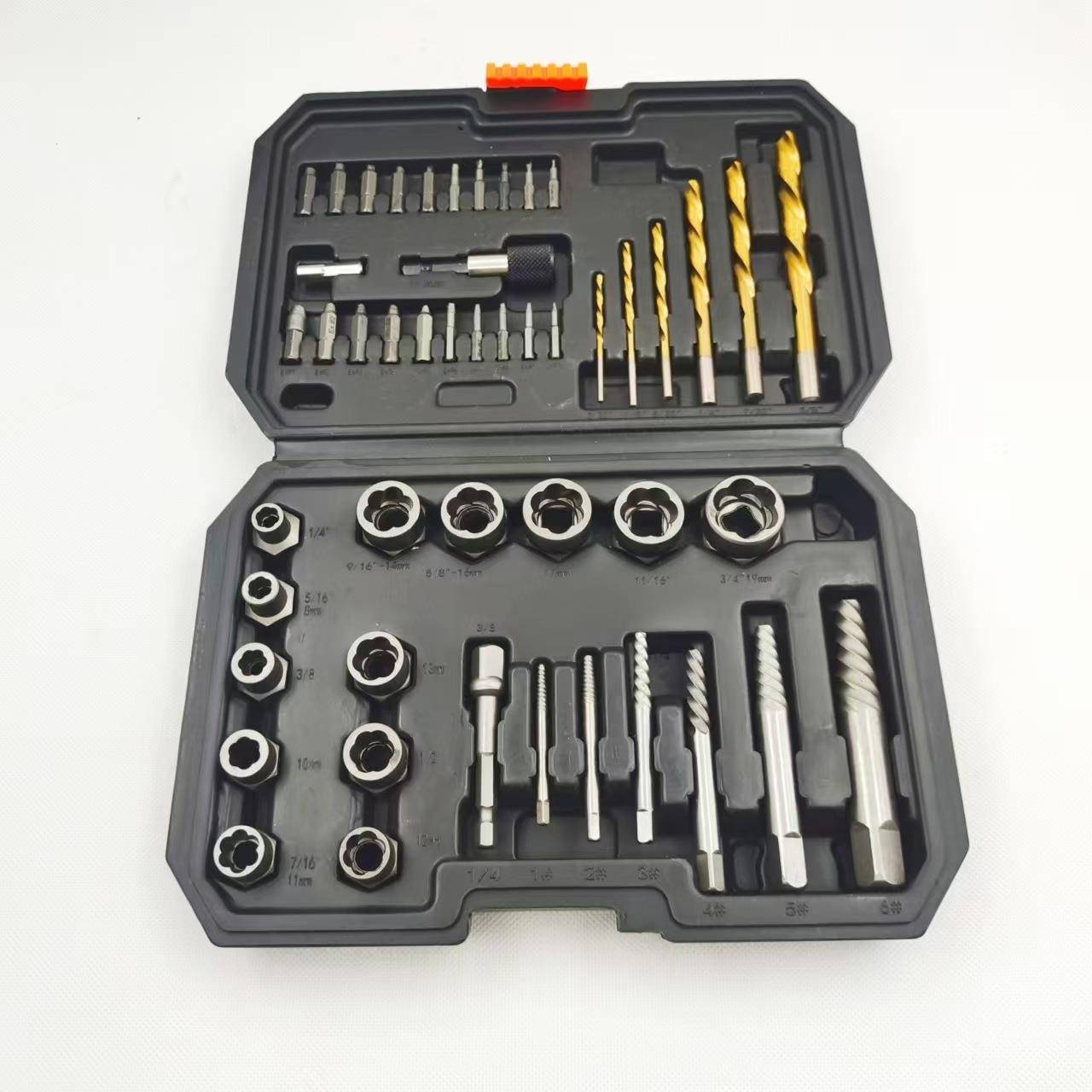 除48pc螺母取出器具48PC取出螺丝取出器左花旋麻钻拆装工滑牙螺帽