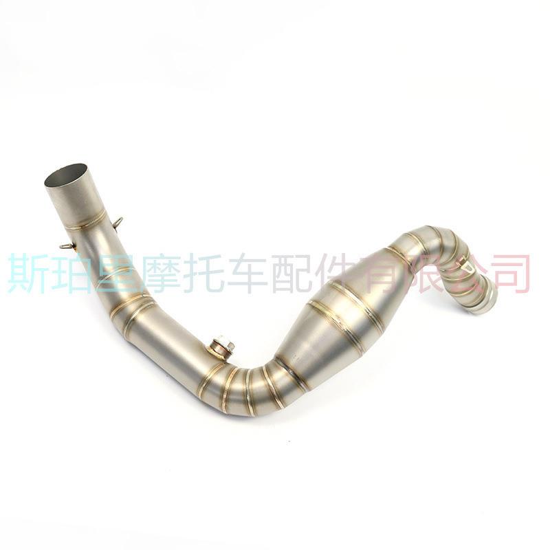 摩托车跑车改装前段G3排0RG310R段不18767锈钢带包回压前摩托车气