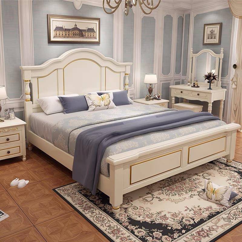 美ZY-1699#式实木床轻奢卧主1.8米双床大法式复古公主床现床代人