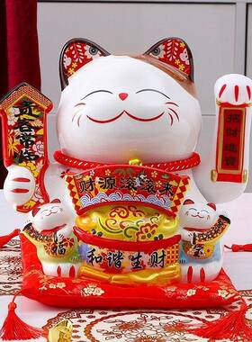家招财摆件猫开业收大号电动摇手店铺居客厅JFM-10银台自动招手发