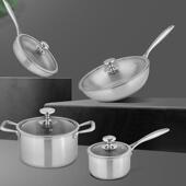 SAV钛厨家钛锅装 炒锅锅煎锅奶汤锅家用套电磁炉适用无涂层纯用钛