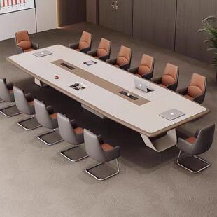 高档桌烤漆会桌长大中型办公室简约现代会议桌培训948椅洽谈议桌