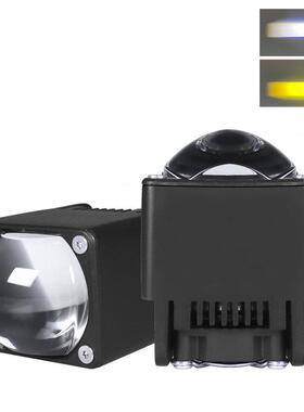 新款大功率黄白双色带切线双光透U268镜0w中网ed大l灯摩托射车灯