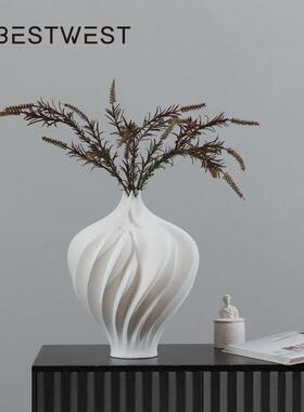博西家居色火炬螺旋象陶瓷花瓶摆件isn白家居抽客YQ23-29厅花器陶