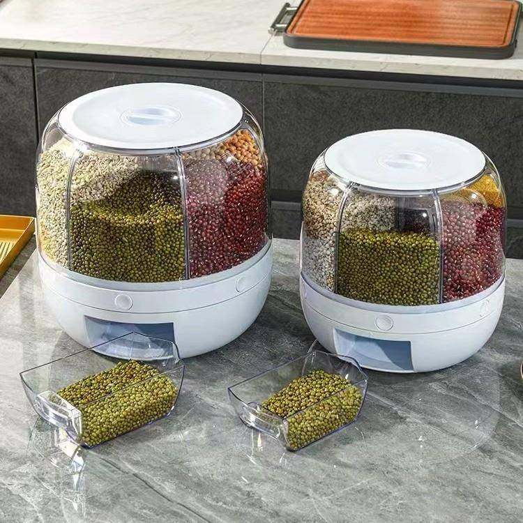 五谷粮收纳盒转旋分格密封罐子食品级36米0旋转储存QOS粮食杂厨房