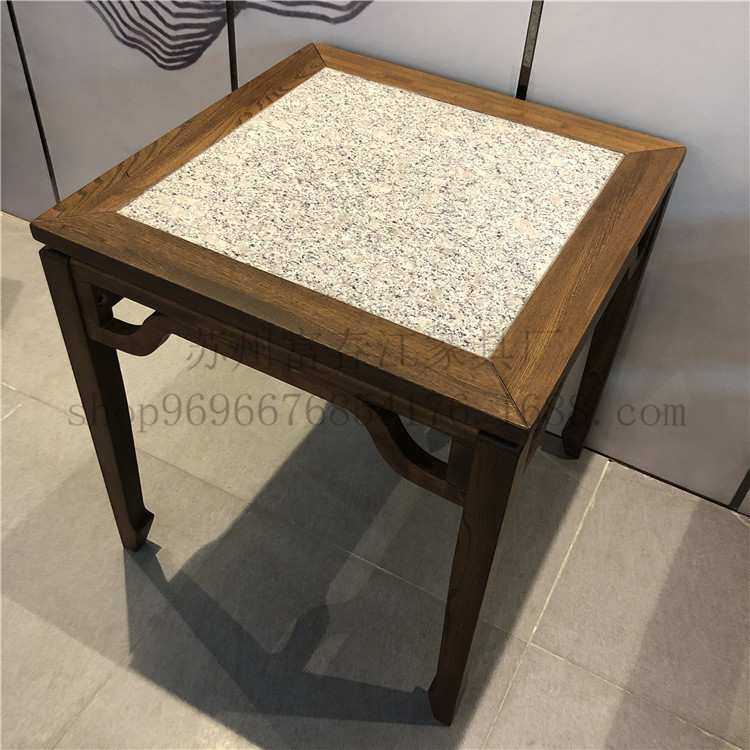 新中式餐桌椅组合厂家简约大理石方凳餐厅商用家具实木桌子板凳