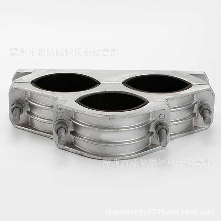 JGPD-2高压电缆固定夹三芯铝合金管母线电缆固定线夹抱箍线缆夹具