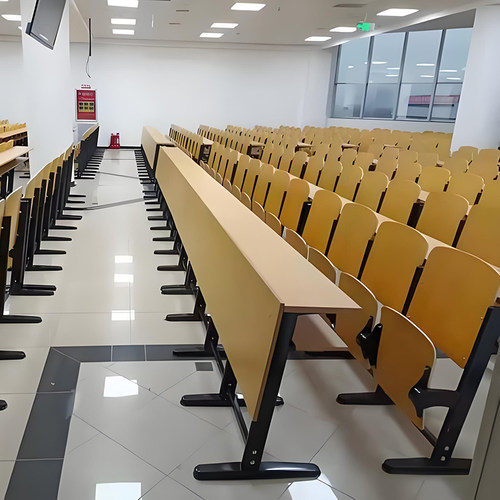 学校阶梯教室排椅大学连身桌椅会议礼堂报告厅座椅多媒体固定凳子