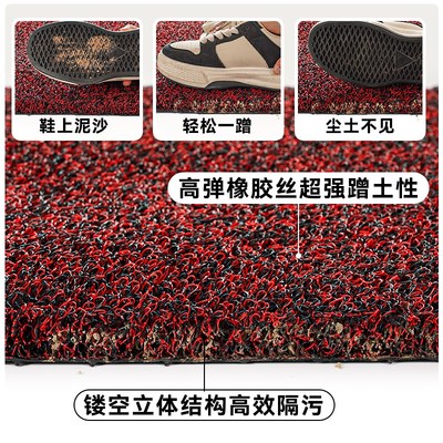 加厚丝圈地垫门口门外蹭土除尘门垫玄关可擦免洗耐脏防滑地毯入户