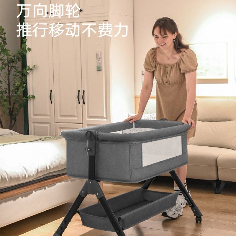 折叠婴儿床拼接床可移动多功能宝宝床新款小户型新生儿可携式摇篮