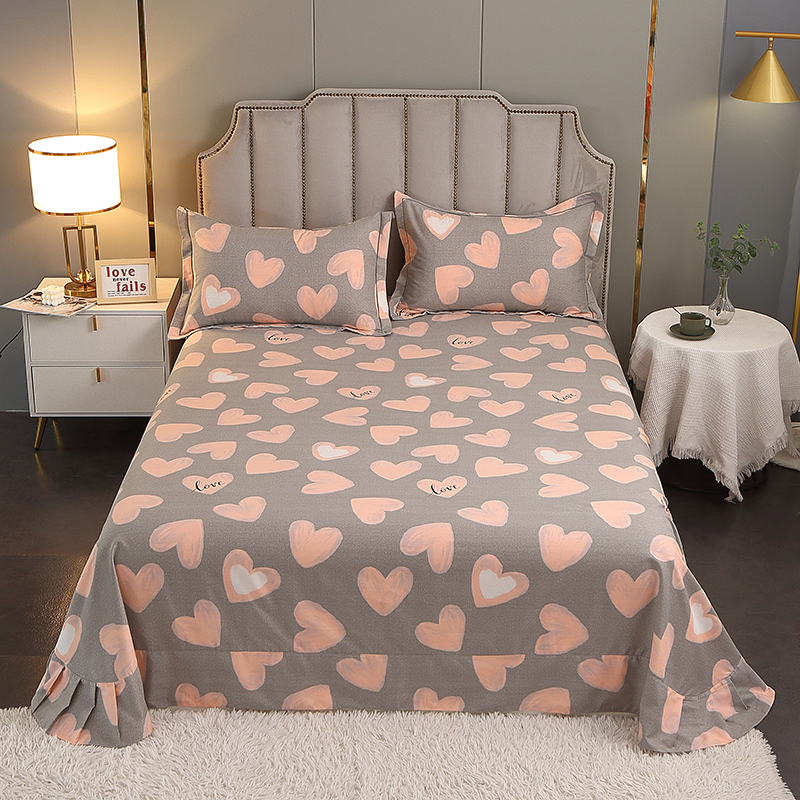 新款全棉床单单件100纯棉加厚磨毛双人床上1.8米垫单1.5m被单三件