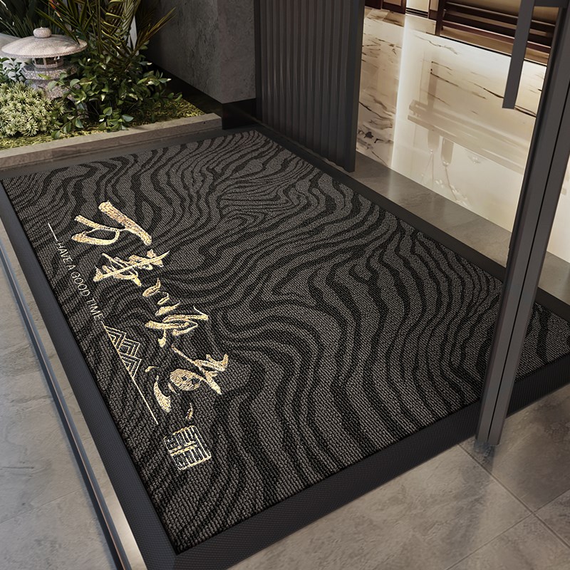 灰色高端别墅入户门地垫耐脏大门口进门脚垫免洗防滑家用加厚门垫