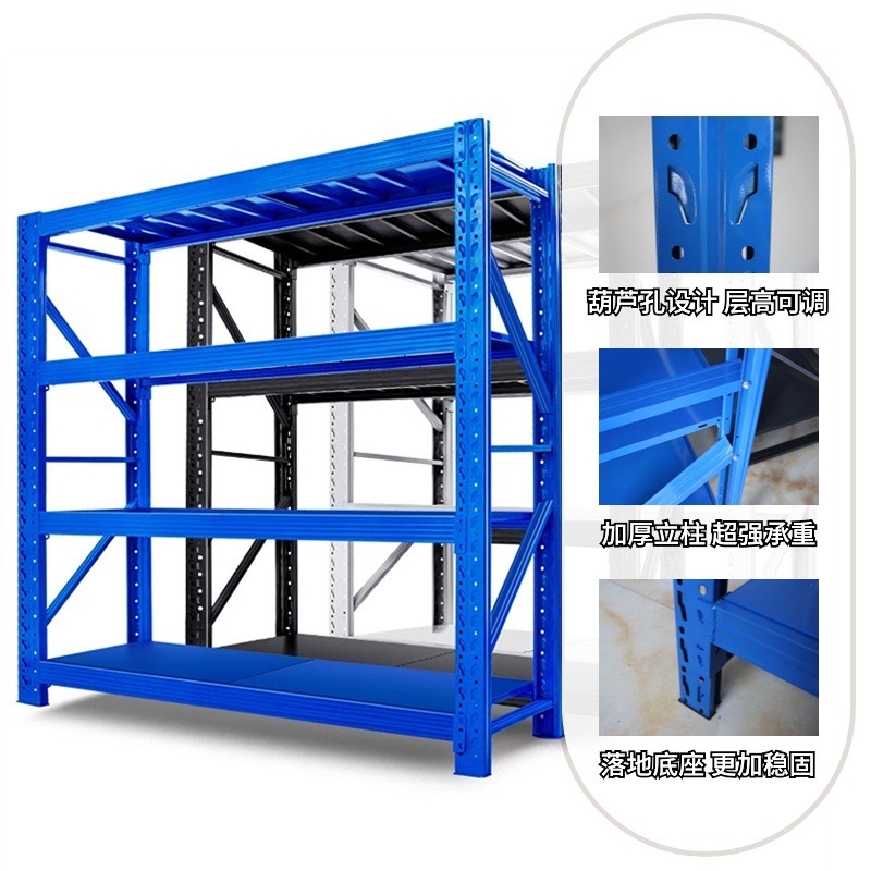 仓储快递置物架超市家用鞋架阳台储藏室轻型货架多层置物架加厚