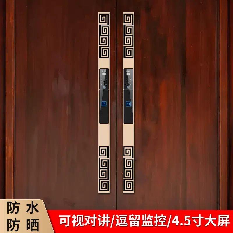 高端别墅大门拉手式3D人