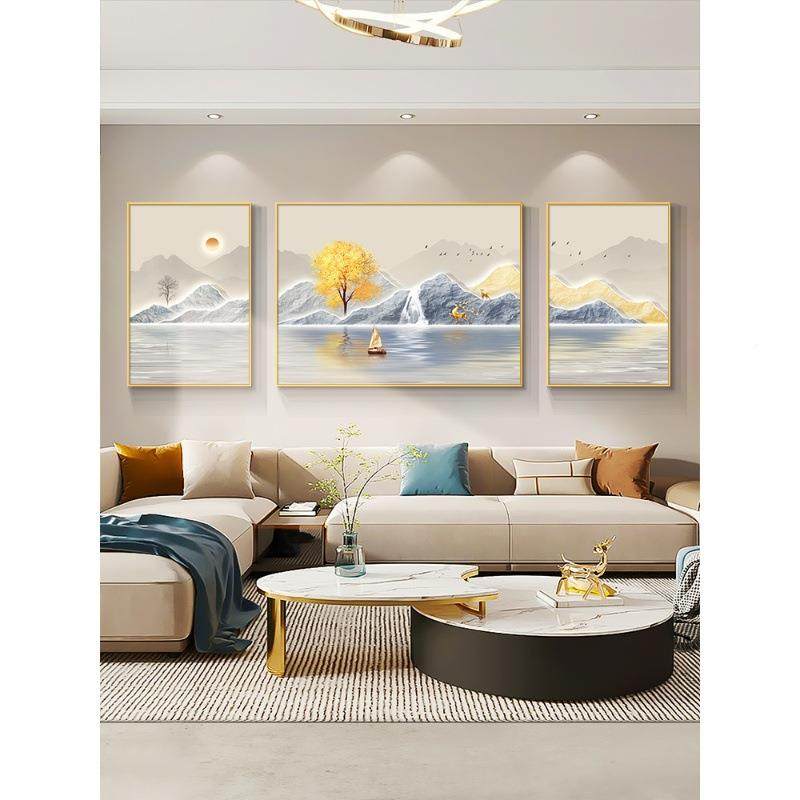 轻奢客厅装FM829816饰画约壁现代山画高级感沙发背简景墙挂画背水,家居饰品,现代装饰画,淘宝优惠券,粉丝福利购,淘宝优惠卷
