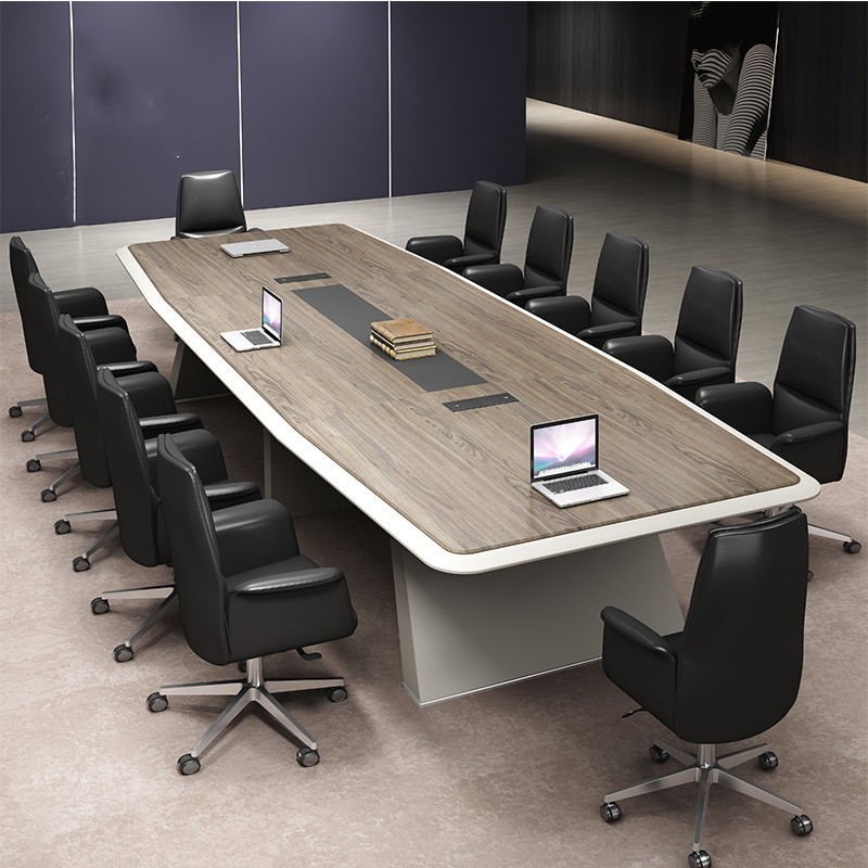 大型会议桌长桌简约高档办公桌接待台洽谈办公室轻T奢办公家俱桌