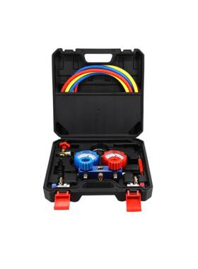 R13134/22/44a工汽车加氟表雪种表压力冷表媒双阀空调加氟具套装5