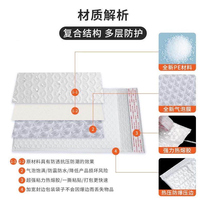 F合中厚气泡袋长条气泡复袋加厚大泡装GQL袋打快递袋包加厚包泡沫