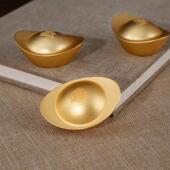 一锭发财铜摆件黄 客厅宝玄关20065家居饰品元 真金宝 黄铜金元