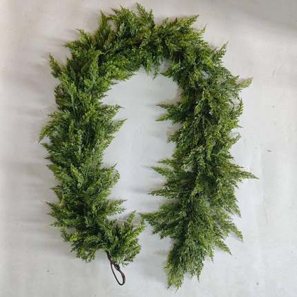 圣挂诞仿真688松针柏叶铁丝藤条门壁挂加条厚松圣诞节雪藤软料柏