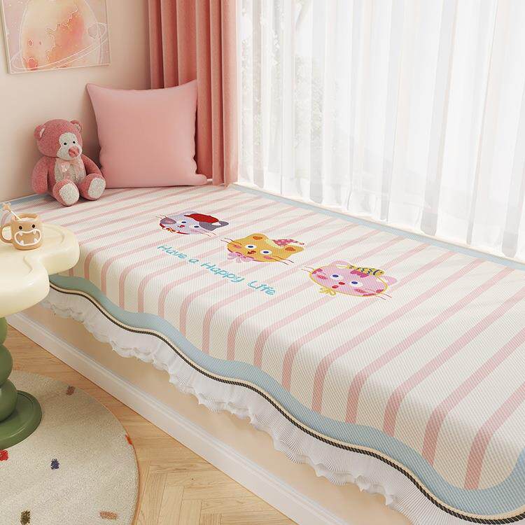 公主风异形花边飘窗垫席夏季阳冰丝凉感F99SSJSS气窗台垫卧透室台