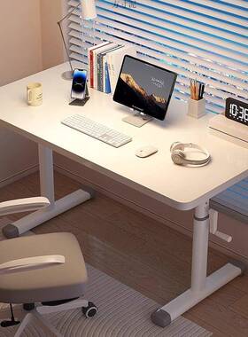 手摇升桌降桌子电脑家用卧室学OGU习桌学生写字桌简书易桌办公工