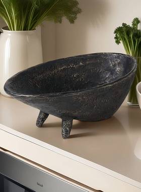 纳欧式树脂餐PL-023桌双脚茶果盘摆件软装售楼处居客厅电家视柜几