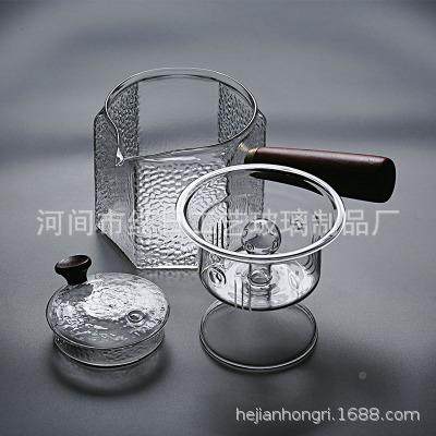侧把煮茶壶玻璃煮器加厚耐过滤泡茶无品牌/热蒸壶木把青茶柑分茶