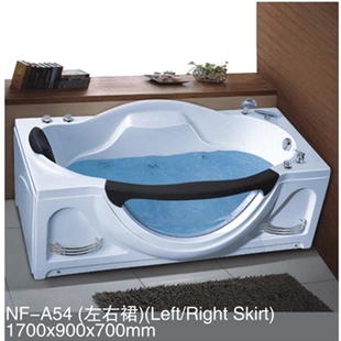 智能浴缸冲浪按摩浴缸厂家 长方形单人A54亚克力玻璃 双裙时尚