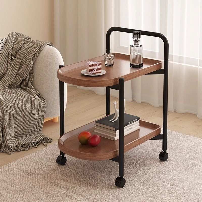 茶几家用小推车客厅阳台沙发床头迷你小桌子储物置物架角几带轮