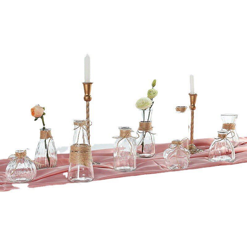 热卖玻璃花瓶干花插花瓶子水培百合花花瓶复古田园装饰品摆件