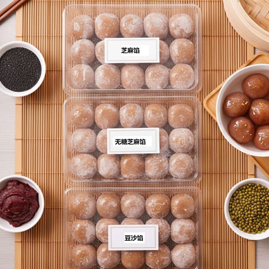 纯手工藕粉圆子盐城特产芝麻荠菜豆沙馅无添加剂包邮