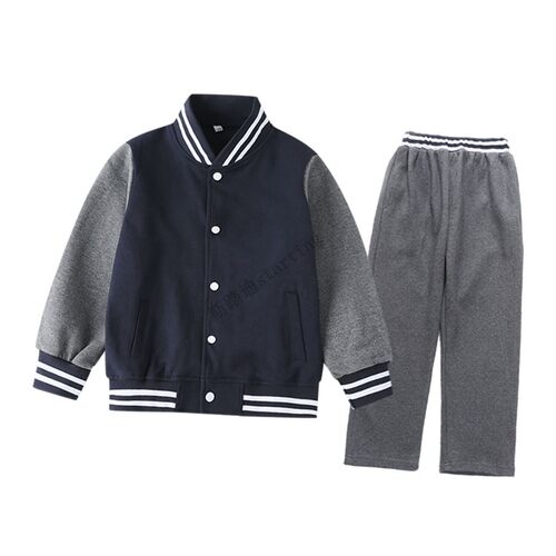 斯踏迪幼儿园园服春秋款中小学生校服套装枣红藏青条纹裤腰棒球服
