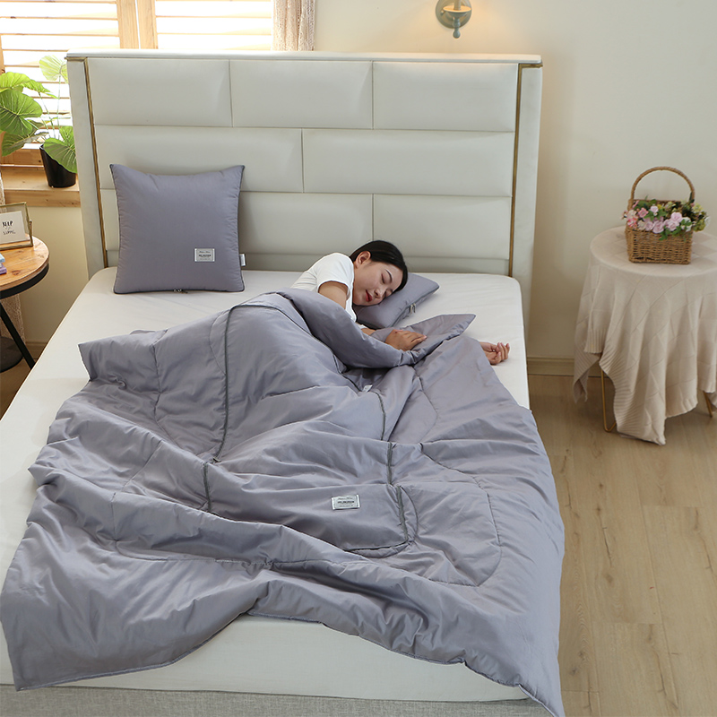 全棉折叠抱枕被子两用二合一汽车上靠垫纯棉办公室午睡空调夏凉枕