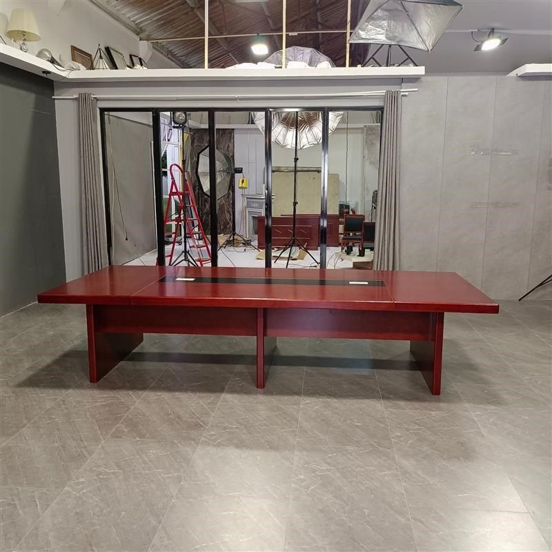 会议桌长桌贴新款皮会议台油漆洽谈接待桌条形简约现代会议桌椅